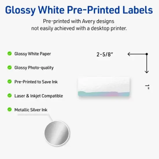 Avery Address Labels, Watercolors Design, 1" x 2-5/8", 160ct image {1}