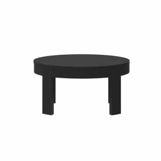Plank+Beam Solid Wood Contour Round Coffee Table, 30" Coffee Table, Coffee Tables for Living Room, Modern Center Table for Small Spaces image {2}