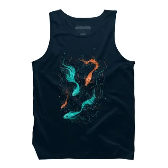 Men's Design By Humans Neon Float By StevenToang Tank Top image {5}
