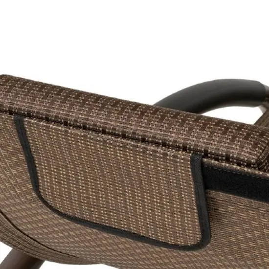 Outdoor Double Chaise Lounge Chair Rocking Bed with Sun Shade & Wheels - Brown - Crestlive Products: Patio Pool Furniture, UV-Resistant image {4}