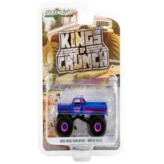 1983 Dodge Ram W350 Monster Truck Purple and Blue "Mopar Magic" "Kings of Crunch" Series 12 1/64 Diecast Model Car by Greenlight image {2}