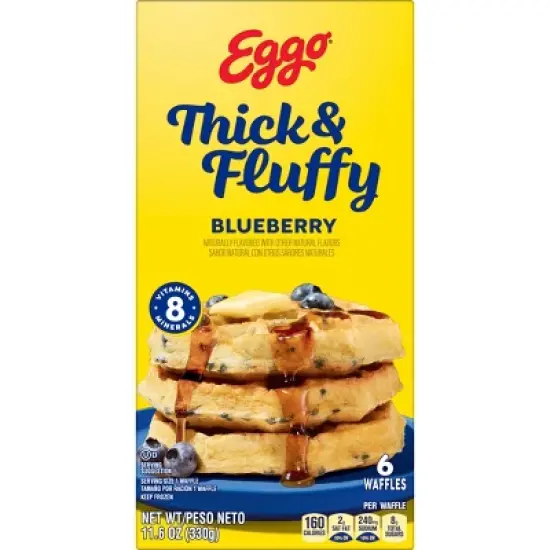 Eggo Thick and Fluffy Frozen Waffles Blueberry - 11.6oz/6ct image {8}