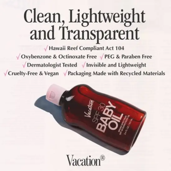 Vacation Baby Oil - SPF 30 - 3.4 fl oz image {3}