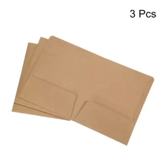 Unique Bargains Business Two-Pocket A5 Letter Files Portfolio Storage Brown image {2}