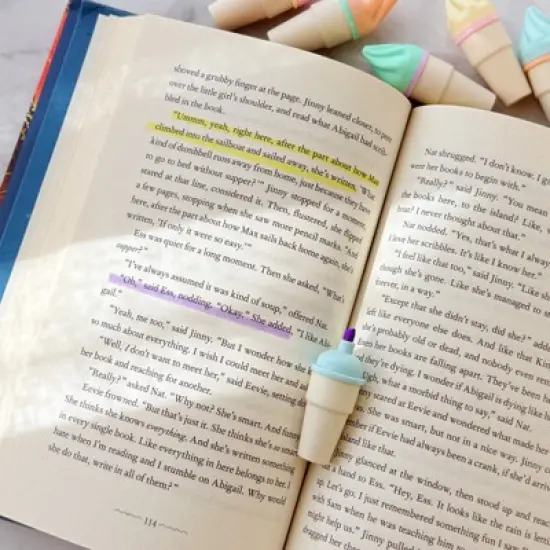 Wrapables Cute and Colorful Highlighters, Marker Pens, Stationery Supplies (Set of 6), Ice Cream image {2}