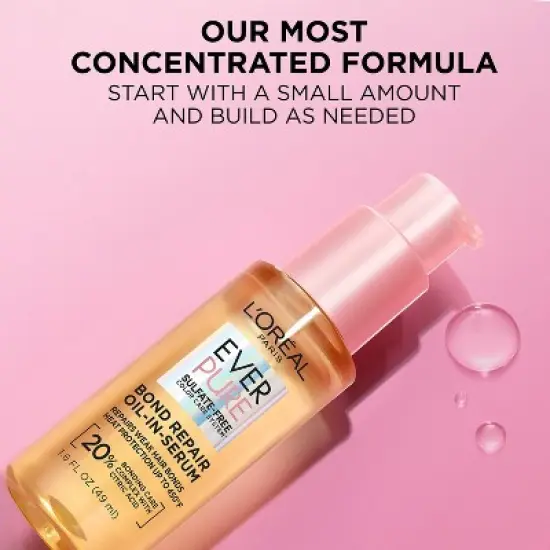 L'Oreal Paris EverPure Bond Repair Hair Oil-in-Serum and Heat Protectant - 1.6 fl oz image {7}