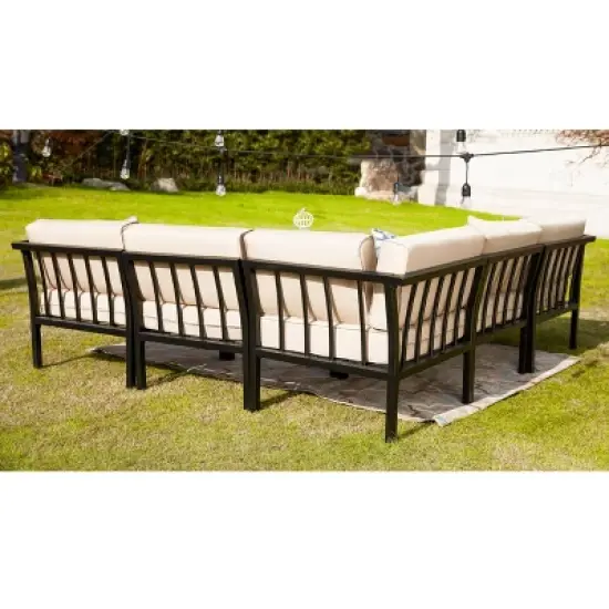 6pc Sectional Sofa Patio Conversation Set - Patio Festival
 image {5}