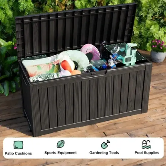 Chic Crate 75-gal Water Resistant Resin Lockable Deck Box - Black image {1}