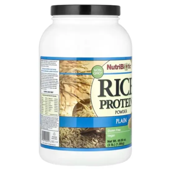 NutriBiotic Rice Protein Powder, Plain, 3 lb (1.36 kg) image {3}