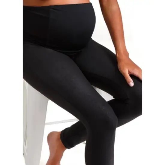 Ingrid & Isabel Faux Leather Maternity Legging with Crossover Panel image {5}