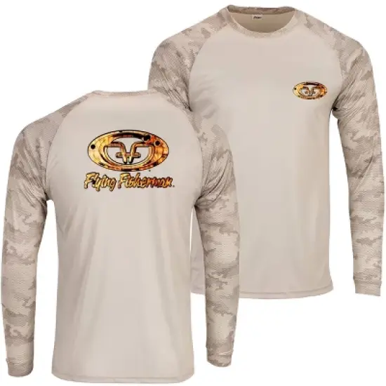 Flying Fisherman Redfish Skin Performance Long Sleeve T-Shirt - Sand image {1}