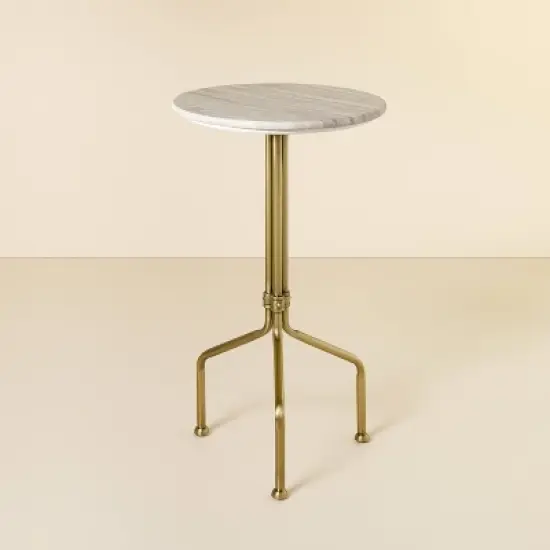 Marble and Brass Accent Side Drink Table - Hearth & Hand&trade; with Magnolia image {2}