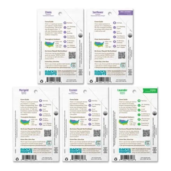 Back to the Roots 5pk Organic USA Flower Seeds image {2}