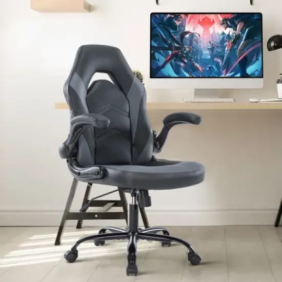 JIONJOY Ultimate Gaming Chair: Ergonomic, PU Leather, Executive Desk Chair with Flip-up Armrests image {8}