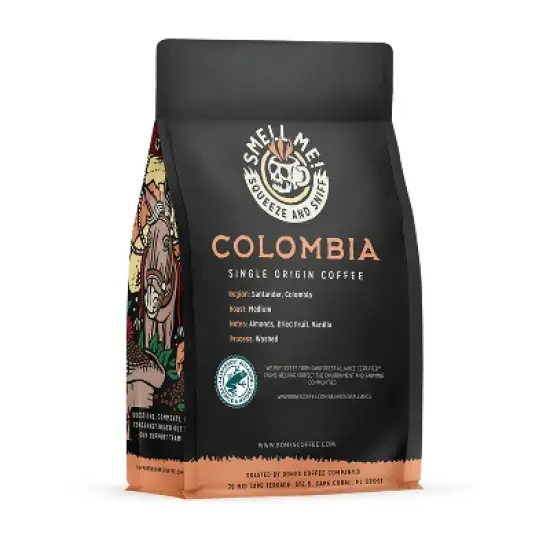 Bones Coffee Company Colombia Whole Coffee Beans Single-Origin 12 oz Medium Roast (Whole Bean) image {1}