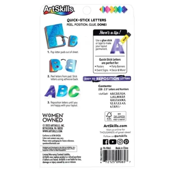 ArtSkills Quick Stick Shimmer Letters 228pc image {1}