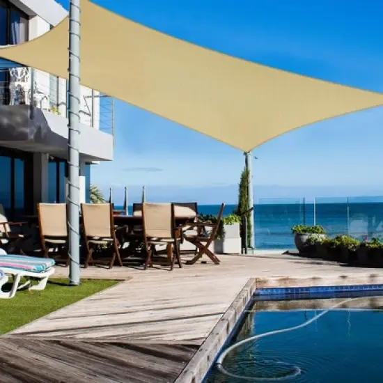 LAGarden 20x16Ft HDPE Rectangle Sun Shade Sail image {3}