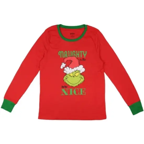 Dr. Seuss Womens' The Grinch Who Stole Christmas New Nice Lounge Pajama Sets image {1}