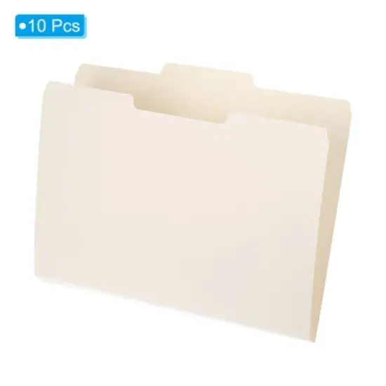 Unique Bargains Classroom Home Office Paperwork 1/3 Cut Tab Letter Size Manila File Folders Beige image {2}
