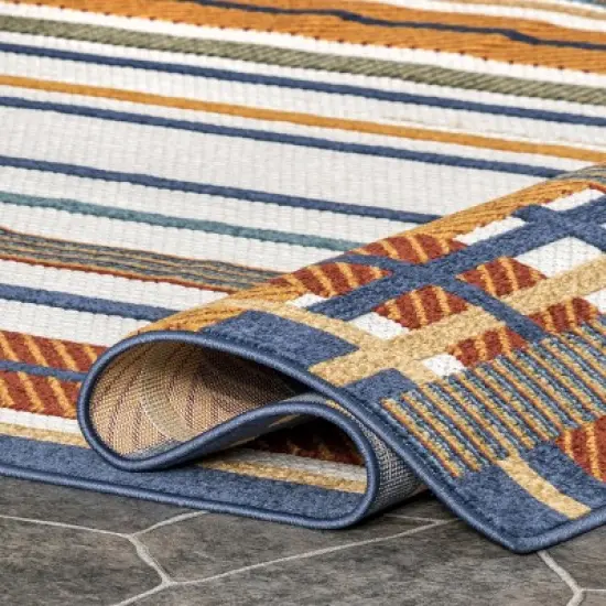 nuLOOM Bennie Transitional Striped Indoor/Outdoor Patio Area Rug image {3}