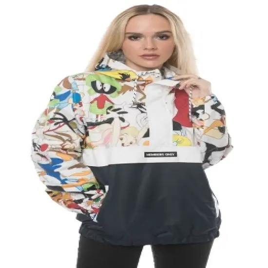 Members Only Women's Looney Tunes Collab Popover Oversized Jacket image {4}