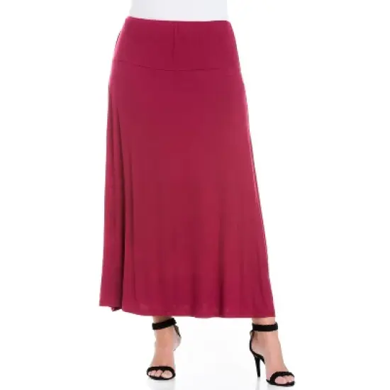 24seven Comfort Apparel Women's Elastic Waist Maxi Skirt image {10}