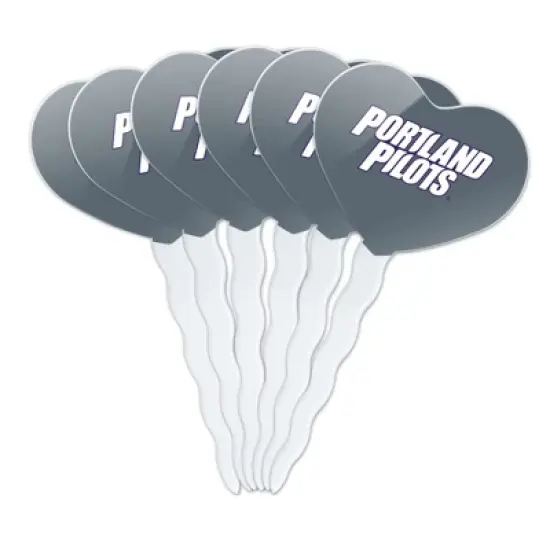 Portland Secondary Logo Heart Love Cupcake Picks Toppers Decoration Set of 6 image {7}