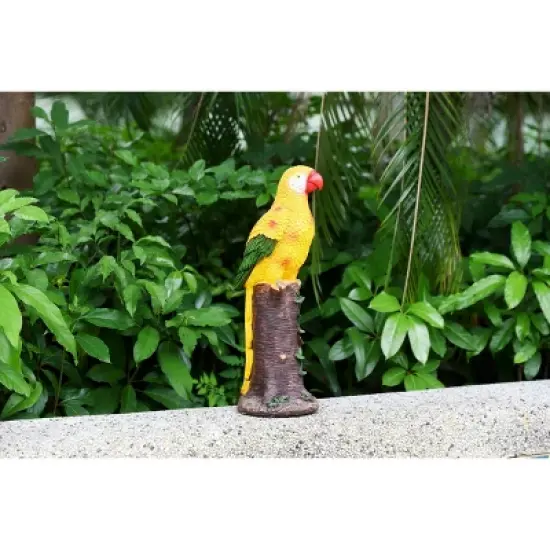 Techko Maid Parrot Yellow Solar Outdoor Garden Statue Decor with Spotlight image {9}