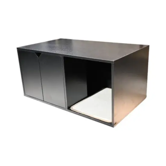 DSVIMOY Cat Litter Box Enclosure, Hidden Furniture, Modern Cat House with Corrugated Cardboard Scratching Pad, Black, 35.83"*20.47"*17.05" image {5}
