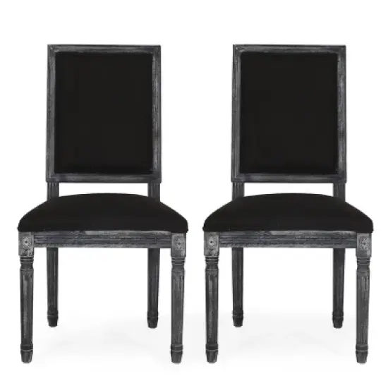 2pk Regina French Country Wood Upholstered Dining Chairs  - Christopher Knight Home image {12}