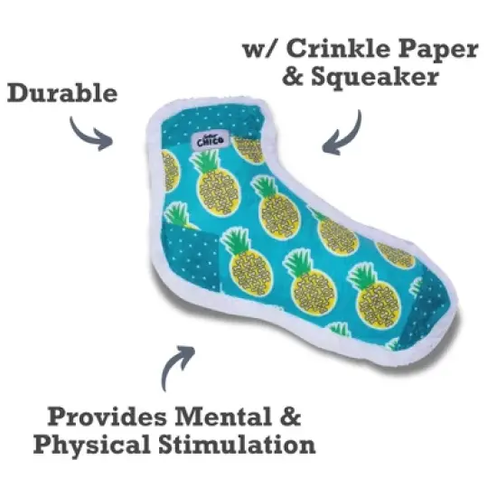 American Pet Supplies Squeaking Pineapple Plush Sock Dog Toy &ndash; Whimsical Design, Soft & Durable for Fun, Engaging, and Interactive Playtime with Dogs image {4}