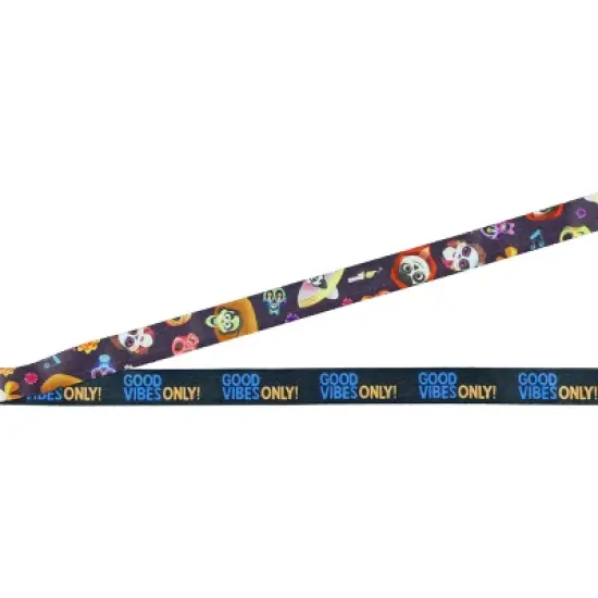 Disney Coco Good Vibes Only Lanyard with ID Holder and 2.5" Rubber Guitar Charm image {3}