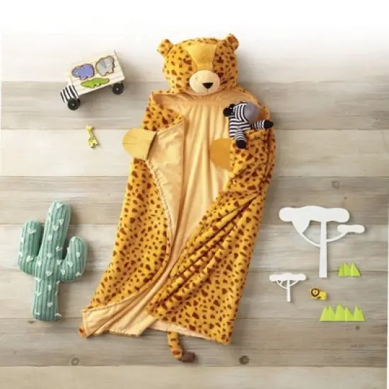 Cheetah Kids' Hooded Blanket - Pillowfort&trade; image {3}