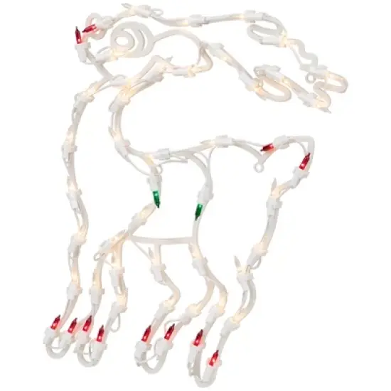 Northlight Lighted Reindeer Christmas Window Silhouette - 18" - White - Multicolor Lights image {4}