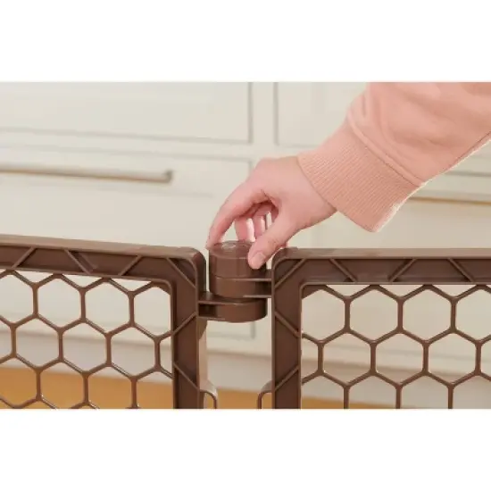 Regalo Plastic Play Yard with Door - Brown image {4}