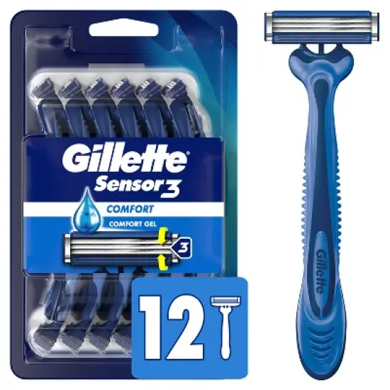 Gillette Sensor3 Comfort Men's Disposable Razors - 12ct image {9}