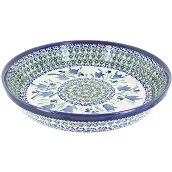 Blue Rose Polish Pottery 879 Zaklady Pie Plate image {1}