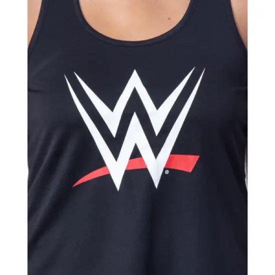 WWE Womens' World Wrestling Entertainment Logo Tank Short Pajama Set Black image {2}