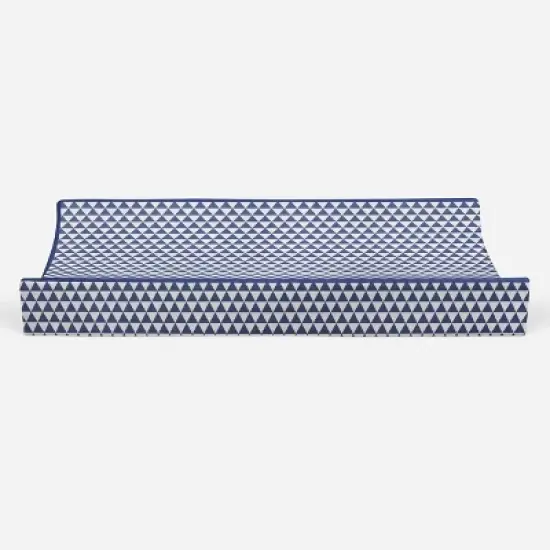 Bacati - Navy Triangles Quilted Muslin Changing Pad Cover image {4}