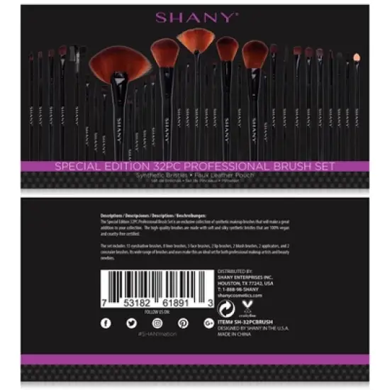 SHANY Professional Makeup Brush Set  - 32 pieces image {1}