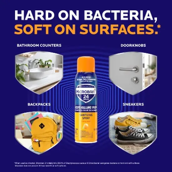 Microban Citrus Scent 24 Hour Disinfectant Sanitizing Spray - 30oz/2ct image {2}