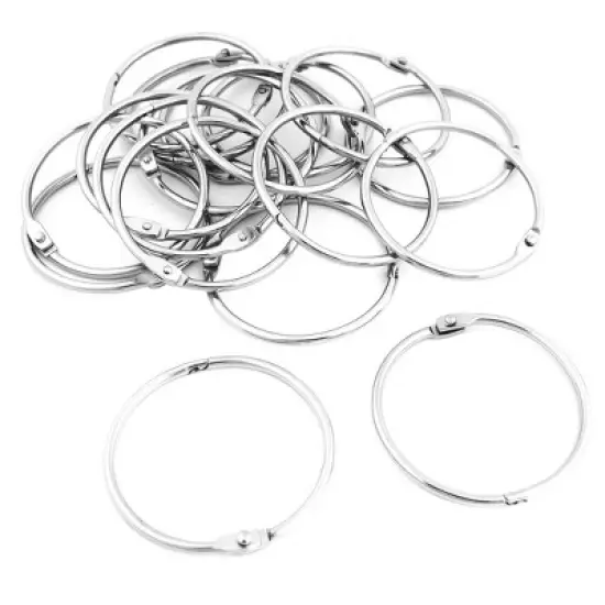 PiccoCasa Metal Keychain Key Book Ring for Index Cards Notebooks 2 Inch 20 Packs image {6}