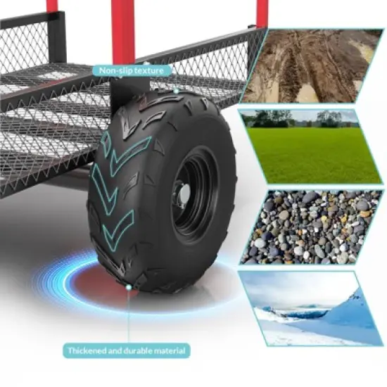 ATV Trailer Pull Behind Dump Cart, 1700lbs 17 Cubic Feet, Heavy Duty Yard Garden Trailer image {5}