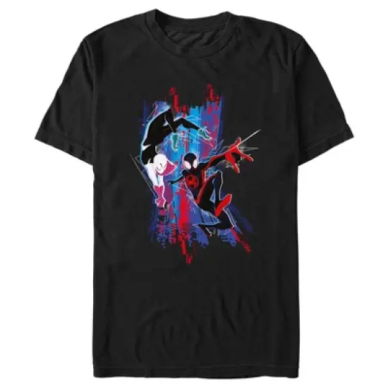 Men's Spider-Man: Across the Spider-Verse Miles Morales and Spider Gwen T-Shirt image {4}