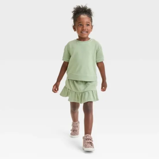 Toddler Girls' Crop Skort Set - Cat & Jack&trade; Olive Green image {3}