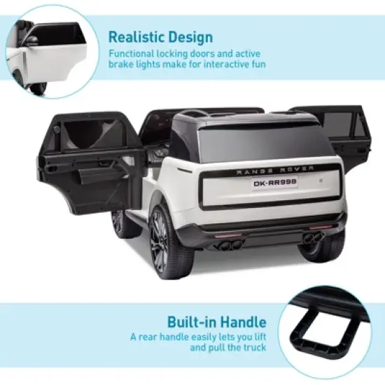 24V Ride On Toy, Licensed Land Rover Kids Car, 2-Seater Ride On Car with Parent Remote Control, Toy Storage Box, 3 Speeds, LCD Display, Lockable Doors image {7}