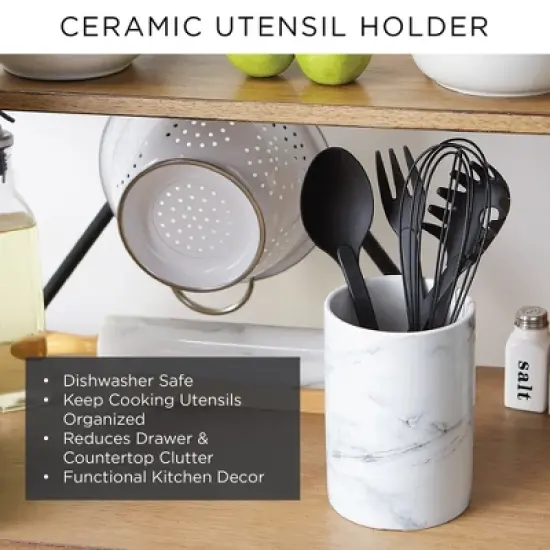 Design Imports Teal Stir It Up Ceramic Utensil Holder image {5}