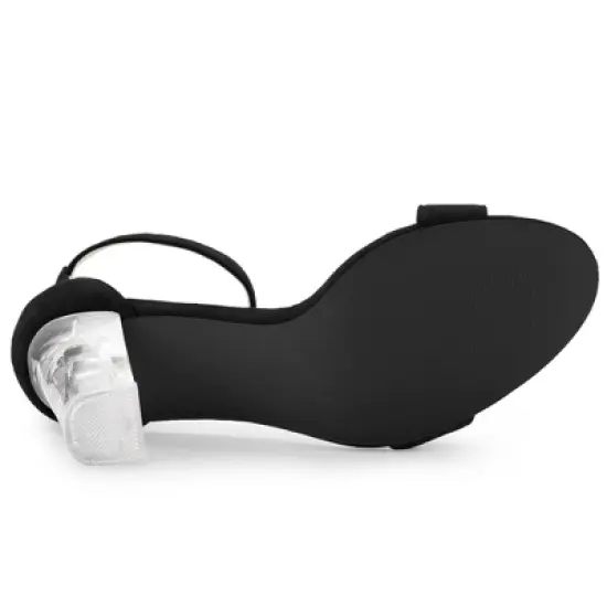 Allegra K Women's Ankle Strap Clear Heel Chunky Heels Sandals image {5}