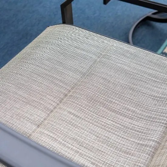 7pc Patio Dining Set with Rectangle Table with 2.6" Umbrella Hole & 360 Swivel Padded Arm Chairs - Captiva Designs image {4}