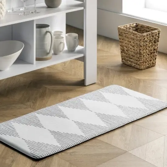 nuLOOM Diamond Stripes Anti Fatigue Kitchen or Laundry Room Comfort Mat image {1}